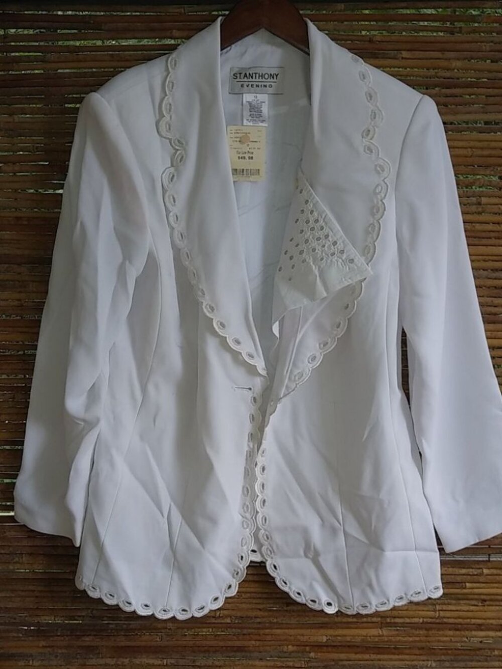 St. Anthony Evening 12 White Party Fancy Blazer Vintage